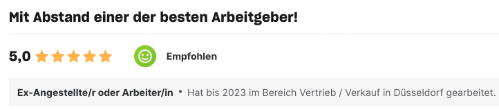 Searchperts wird auf der Plattform Kununu regelmäßig mit 5 von 5 Sternen bewertet und zeichnet sich damit als exzellenter Arbeitgeber aus.