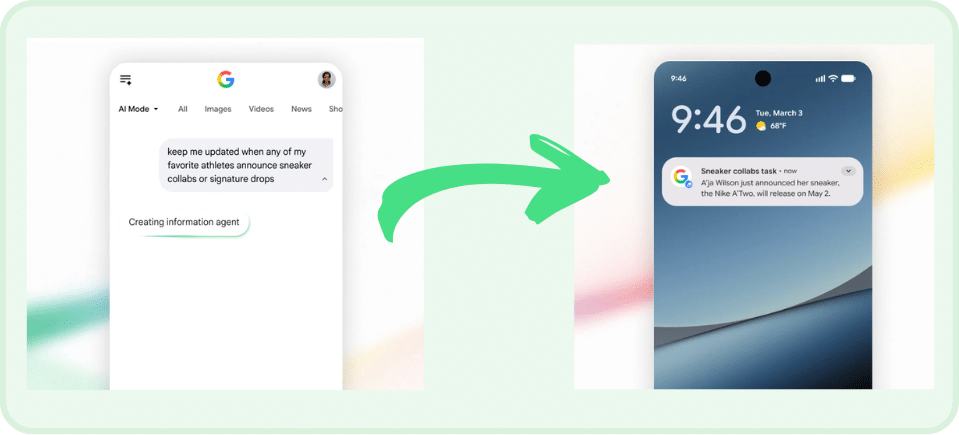 Google Suchagenten Update 2026: Direkt in der Suche ganz einfach mehrere KI-Agenten erstellen, anpassen und verwalten.