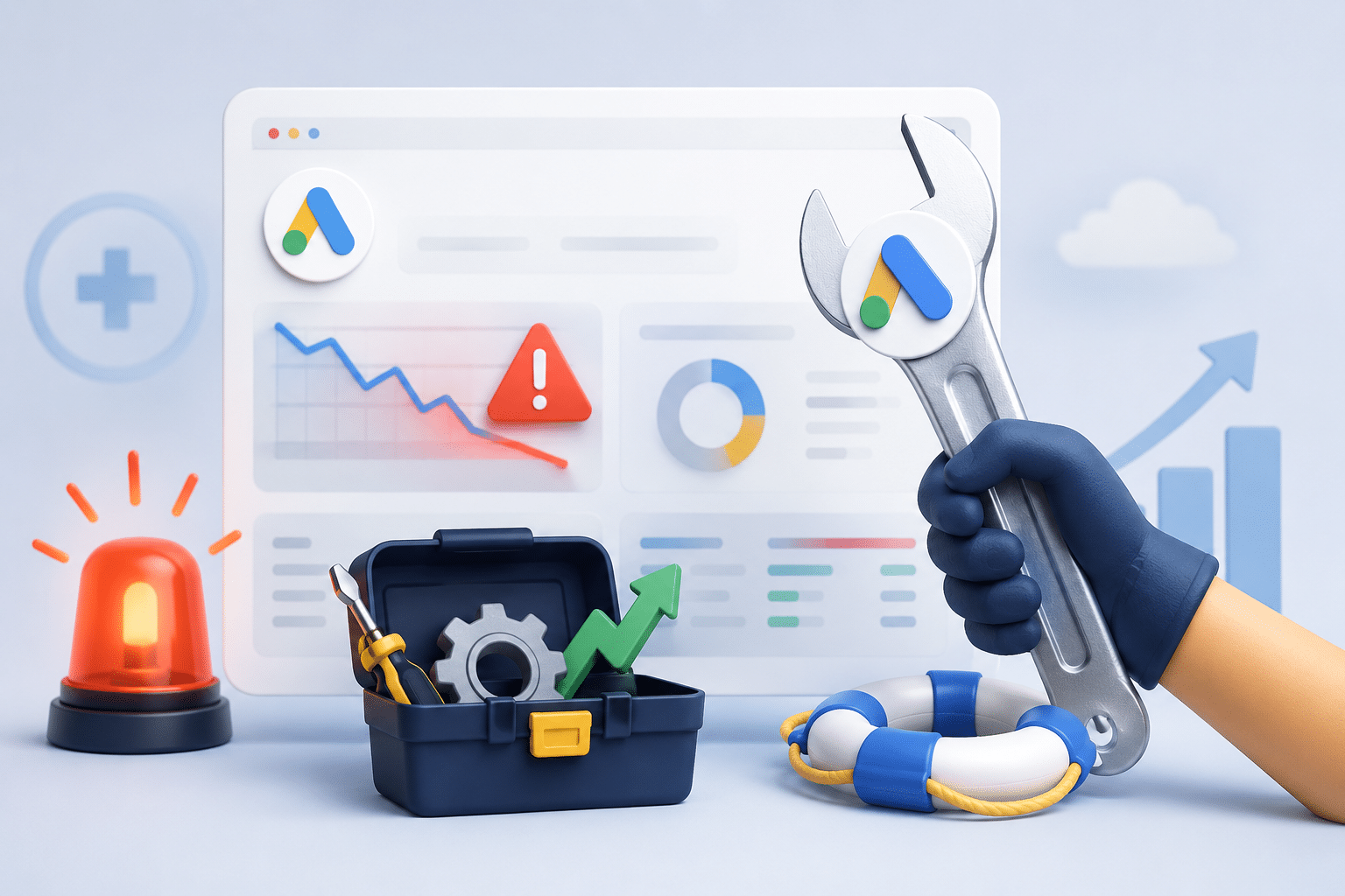 Conversions brechen ein, Kampagnen geben kaum Budget aus und keiner kennt den Grund? Dabei hilf der Google Ads Quick-Fix. Eine Notfall-Reparatur des Google Ads Kontos für B2B oder B2C in jeder Branche.
