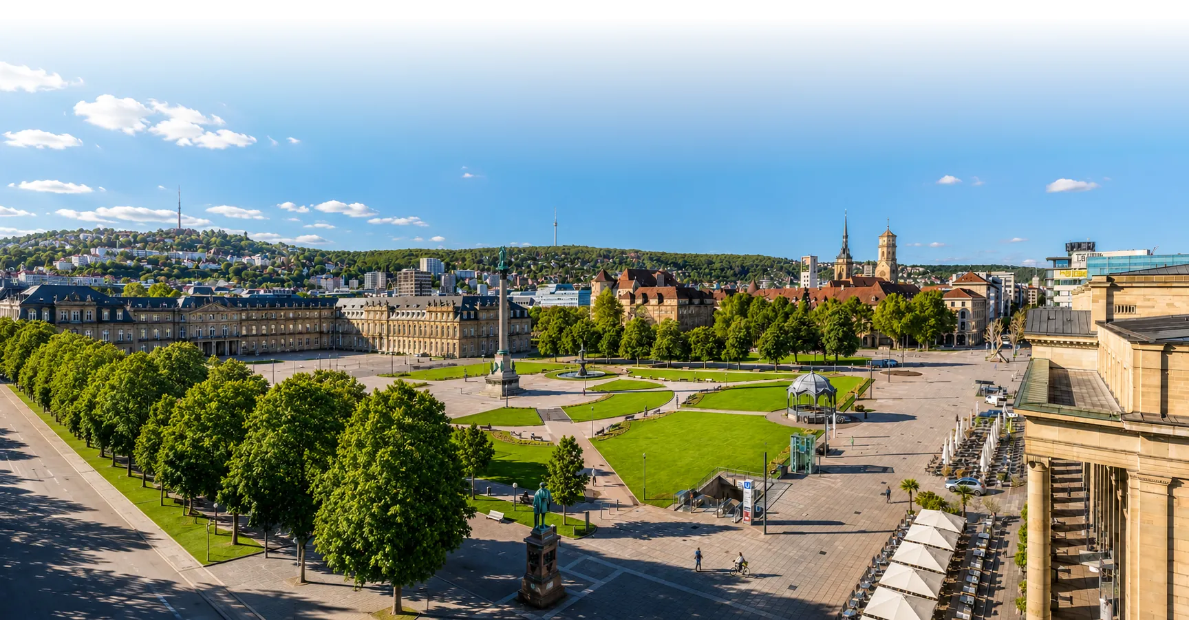 AdWords Agentur Stuttgart: Luftbild von Schlossplatz und Neuem Schloss